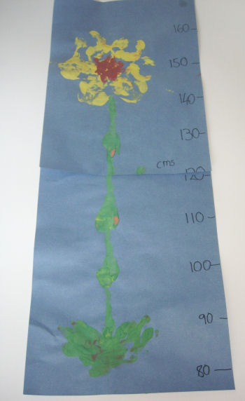 sunflower handprint painting height chart